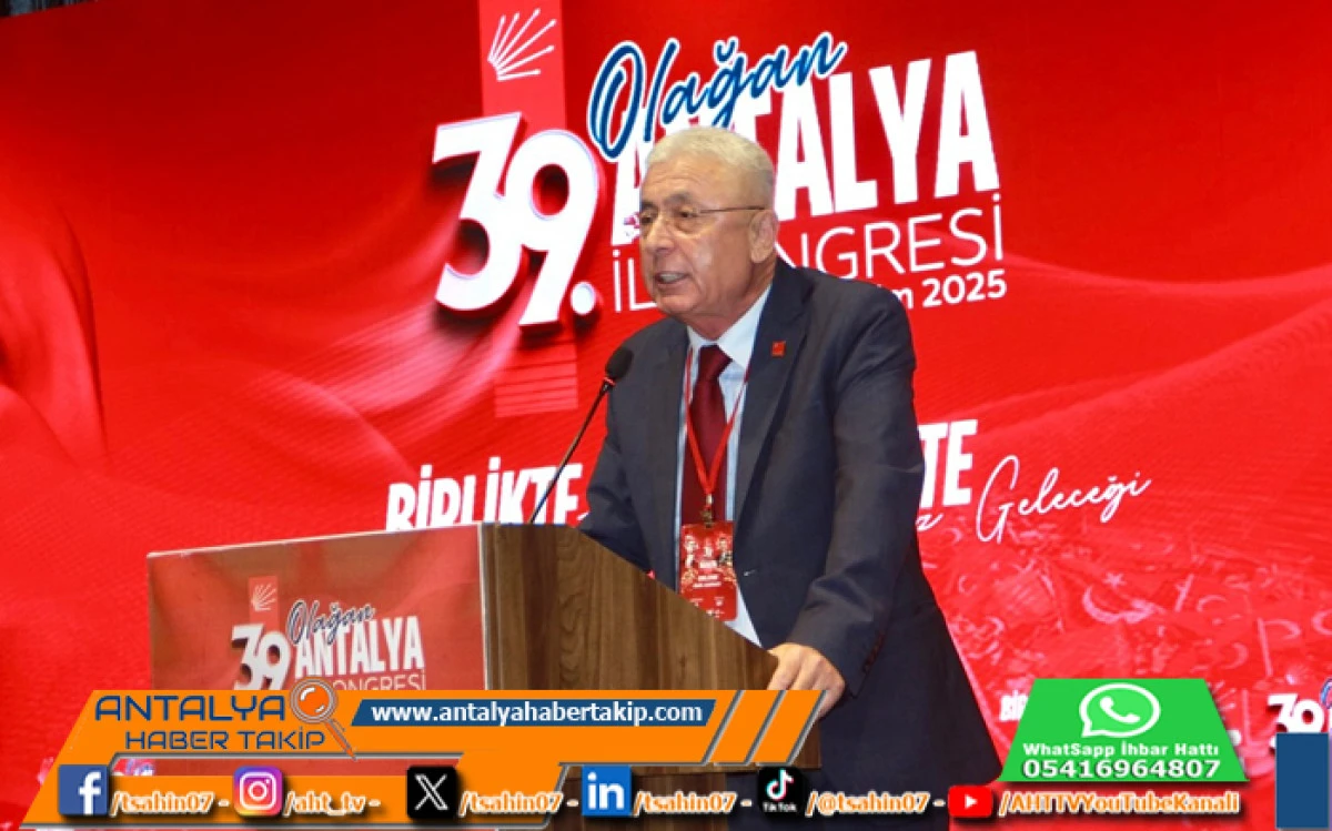 Cumhuriyet Halk Partisi Antalya 39. Olağan Kongresi’nde Kazanan Nail Kamacı Oldu,