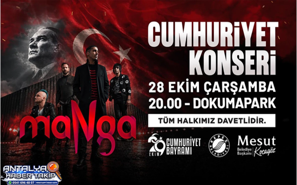 Kepez&rsquo;de Cumhuriyet Coşkusu Manga Konseriyle Zirveye &Ccedil;ıkacak