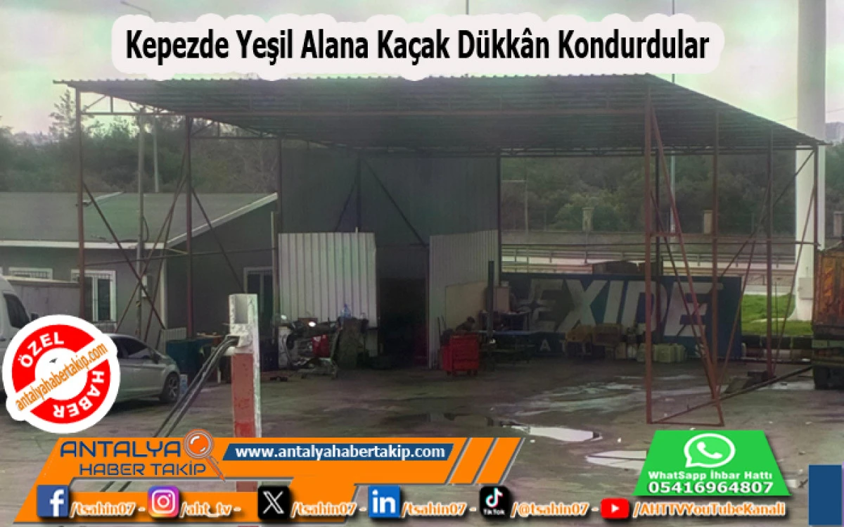 Kepezde Yeşil Alana Ka&ccedil;ak D&uuml;kk&acirc;n Kondurdular